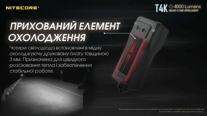 Наключний ліхтар Nitecore T4K з OLED дисплеєм (USB Type-C) 4000 lm