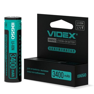 Аккумулятор литий-ионный Videx 18650-P 3400mAh (защита)