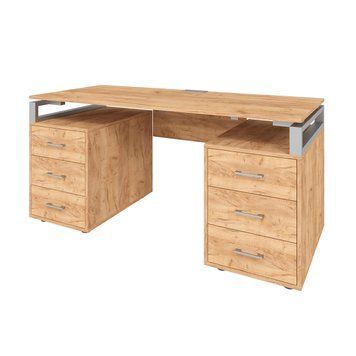 Офисный письменный стол Loft Details LL135 Дуб крафт золотой с царгой