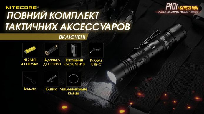 Ручной фонарь Nitecore P10i 1800 lm (USB Type-C)