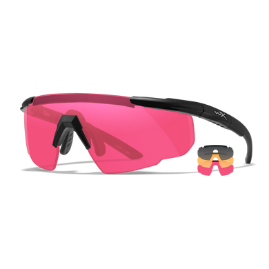 Защитные баллистические очки Wiley X SABER ADV Серые/оранжевые/красные линзы/матовая черная оправа