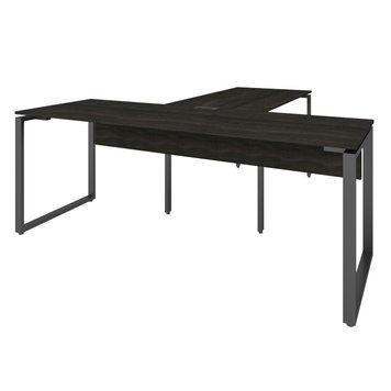 Офисный письменный стол руководителя Loft Details KB200b с брифингом Морское дерево с царгой