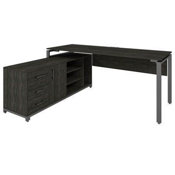 Офисный письменный стол руководителя Loft Details FM200b Морское дерево с царгой