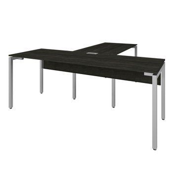Офисный письменный стол руководителя Loft Details KPB200 с брифингом Морское дерево с царгой