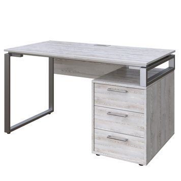 Офисный письменный стол Loft Details L120 Сосна лофт белая с царгой