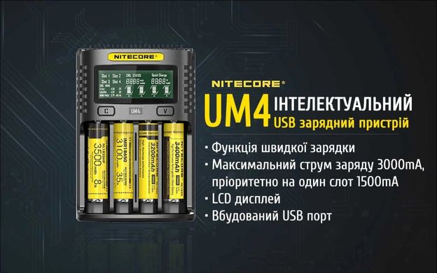 Зарядное устройство для Nitecore UM4 четырехканальное