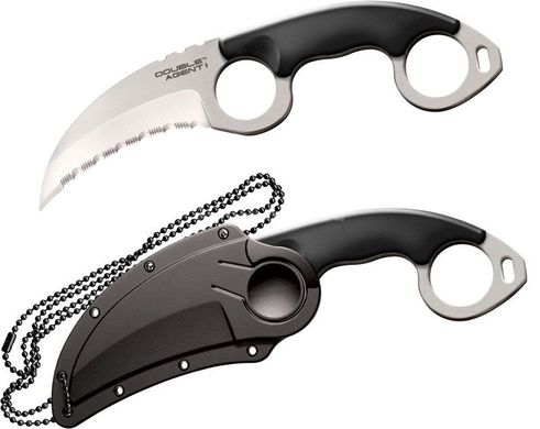 Нож фиксированный Cold Steel Double Agent I Serrator AUS-8