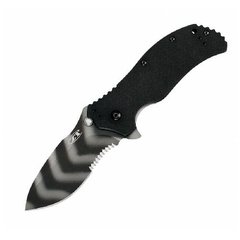 Нож складной Zero Tolerance FOLDER G-10 BLACK/TIGER STRIPE SERRATED 0350TSST