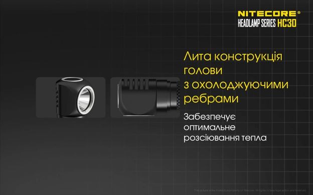 Багатофункціональний налобний ліхтар Nitecore HC30 (з додатковим дифузором)