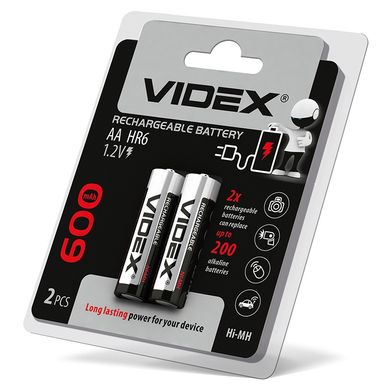 Аккумулятор Videx HR6/AA 600mAh double blister/2шт (HR6/600/2DB)