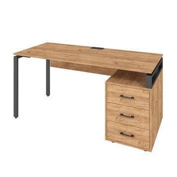 Офисный письменный стол Loft Details LM160b Дуб крафт золотой с царгой