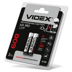 Аккумулятор Ni-MH Videx HR03/AAA 600mAh double blister/2шт (HR03/600/2DB)