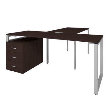 Офісний письмовий стіл керівника Loft Details LB200 з брифінгом Венге магія