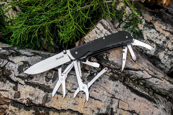 Нож многофункциональный Ruike Trekker LD41-B Black Sandvik 12C27