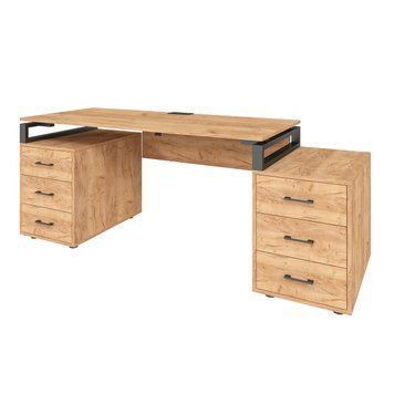 Офисный письменный стол Loft Details LL160b Дуб крафт золотой с царгой