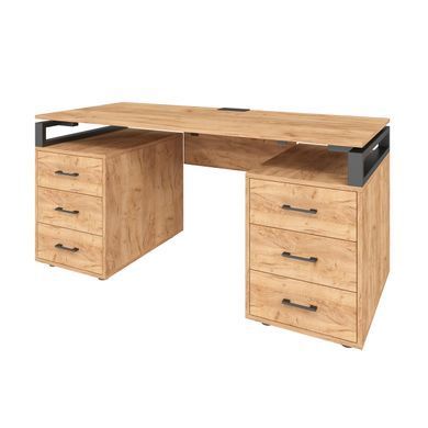 Офисный письменный стол Loft Details LL160b Дуб крафт золотой с царгой