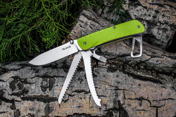 Нож многофункциональный Ruike Trekker LD43 Green Sandvik 12C27